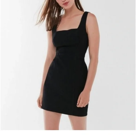 black denim bodycon dress Short Denim Tank Dress for Tall Women in Optimum Black L / Extra Tall / Optimum Black main image 0